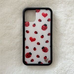 Wildflowers Ladybug Heart iPhone 11 Case - Red, Black, White